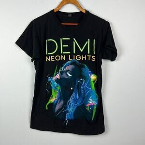 Demi Lovato neon lights 2014 tour tshirt size small